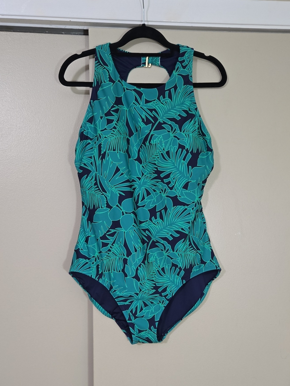 Lands End Tropical Print One-Piece Swimsuit Size XL